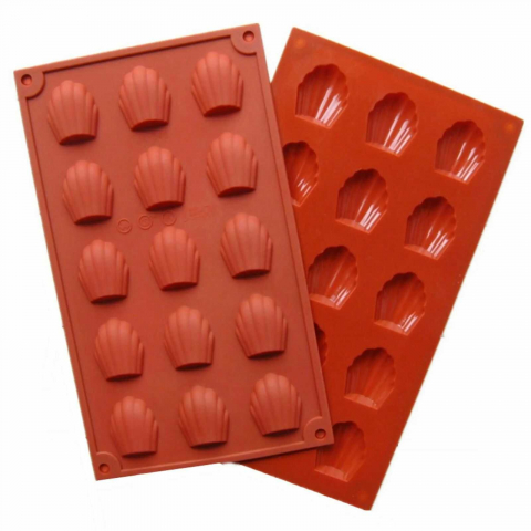 Forme Silicon pentru brioșe, jeleuri și alte prăjituri - Forma de Copt din Silicon pentru Madlene, 15 cavitati - Micostore
