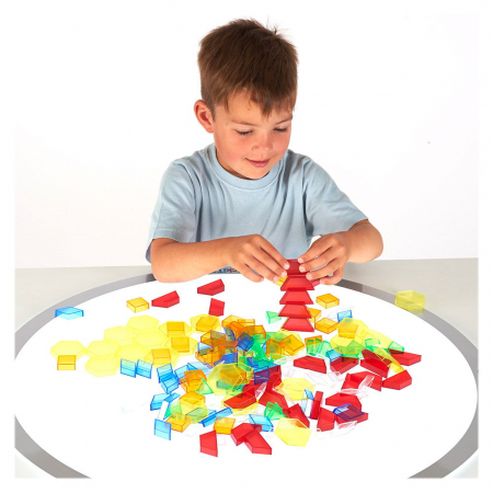 Forme 3D transparente colorate, 180 piese, TickiT, 3-7 ani [1]