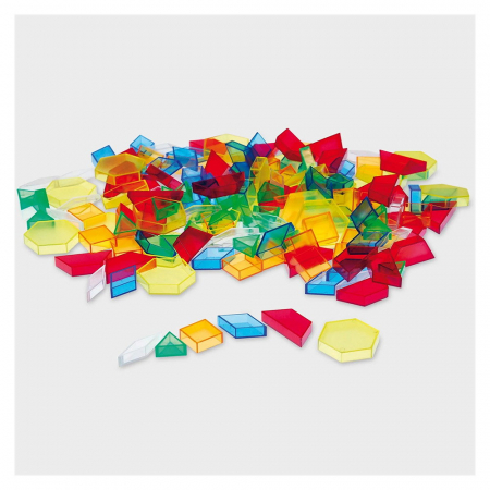 Jucării STEM, Știință şi Experimente - Forme 3D transparente colorate, 180 piese, TickiT, 3-7 ani