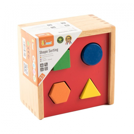 Jucării bebeluși - Sortare forme colorate in cutie, Viga Toys