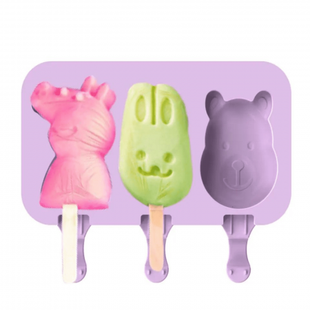 Forma Silicon pentru inghetata pe bat, Peppa, Urs, Iepure [2]