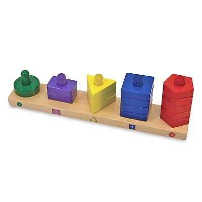 Jucării de stivuit, construit si sortat - Forme de sortat si stivuit Melissa and Doug