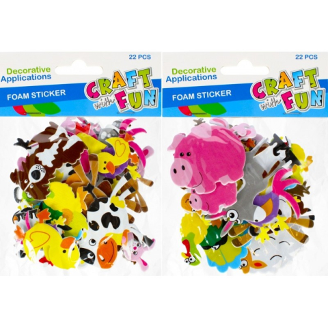 Art & Craft si Artizanat - Forme decorative - hartie gumata autoadeziva - animale domestice, diverse culori, set 22 buc, Craft with Fun, 463445