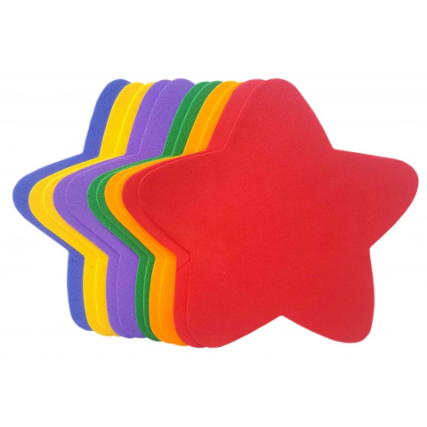 Birotică și Papetărie - Forme decorative - hartie gumata - stea, 14x15cm, 1mm, diverse culori, set 12 buc, Colorarte