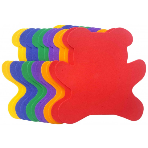 Birotică și Papetărie - Forme decorative - hartie gumata - urs, 14x15cm, 1mm, diverse culori, set 12 buc, Colorarte