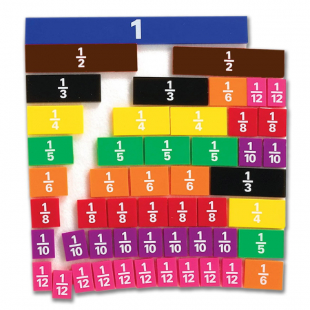 Jucării și Jocuri pentru copii - Fractii, set educativ cu 51 piese, 6+ ani