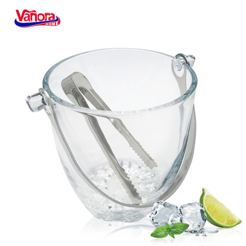 Pahare si accesorii bar - Frapiera sticla cu cleste inox 800 ml, vanora home