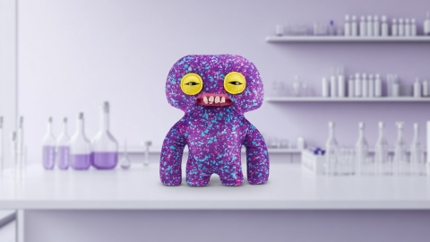 Fuggler - Jucarie de plus, 23 cm - Ciudateii din laborator, SQUIDGE - PURPLE copii varsta 3 ani + [1]