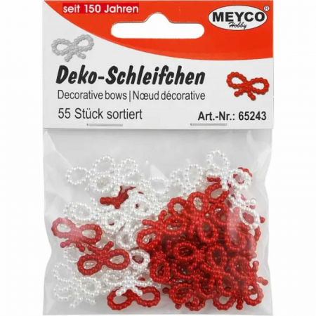Art & Craft si Artizanat - Fundite din perle mici albe si rosii, 55 buc
