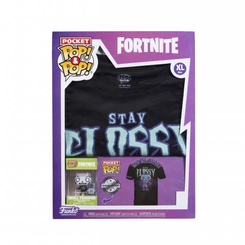 Jucării și Jocuri pentru copii - Funko Pocket Pop si tricou Skull Trooper L varsta 12-14 ani, Unisex