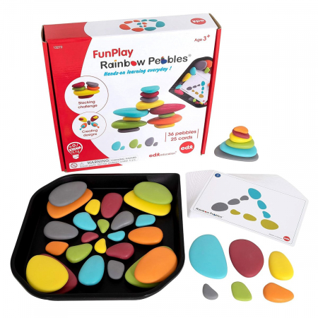 Jucării STEM, Știință şi Experimente - Funplay Pebbles, pietricele cu tava si activitati, 3-9 ani