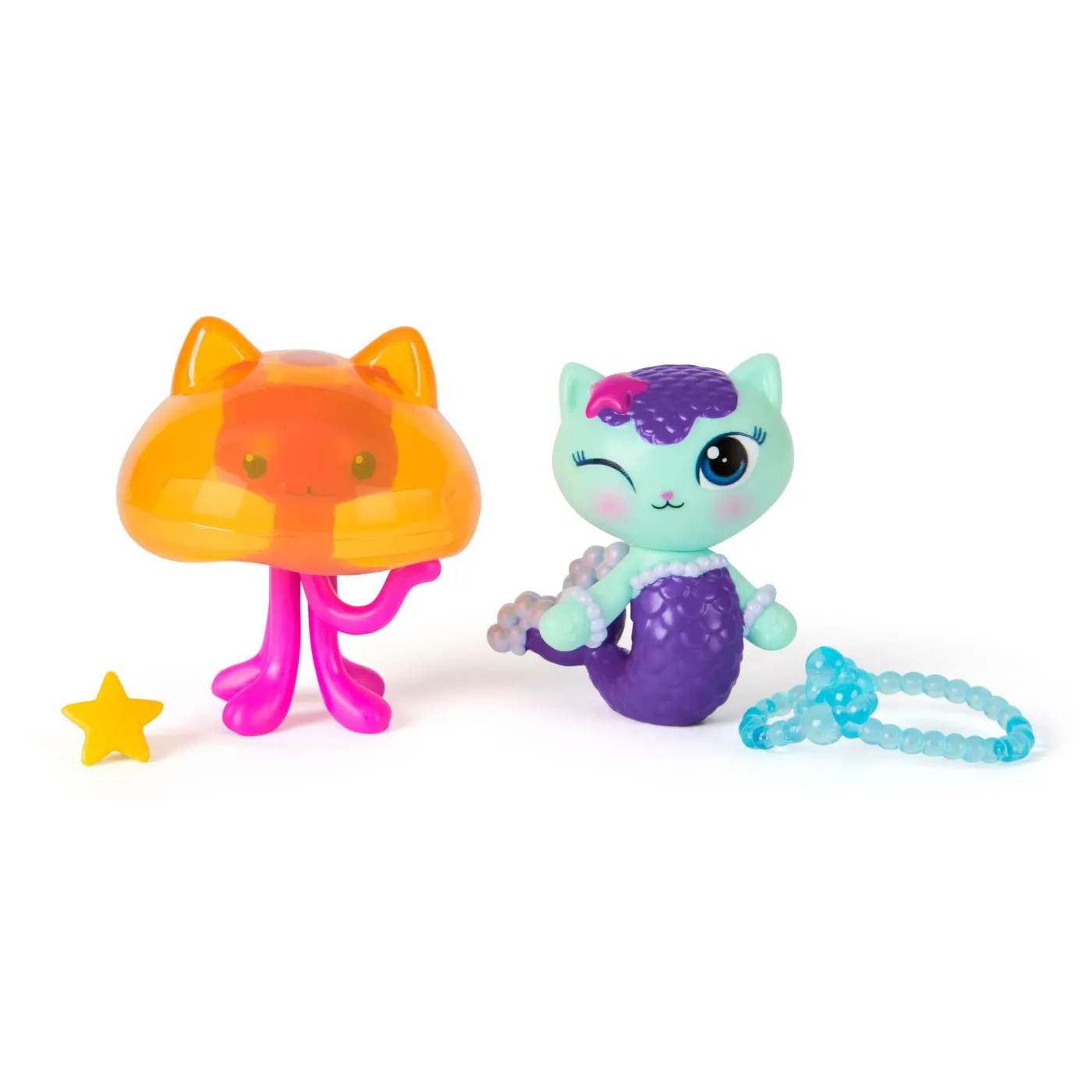 Gabbys dollhouse filmul set 2 figurine mercat si pisicuta meduza si accesorii, copii 3 ani-7 ani [1]