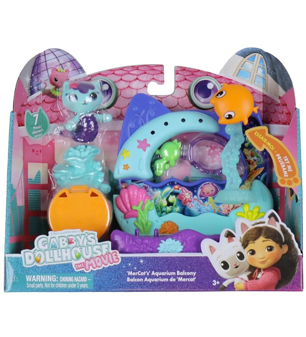 Jucării și Jocuri pentru copii - Gabbys dollhouse filmul set balconul acvariu si figurina mercat, copii varsta 3 ani pana la 7 ani