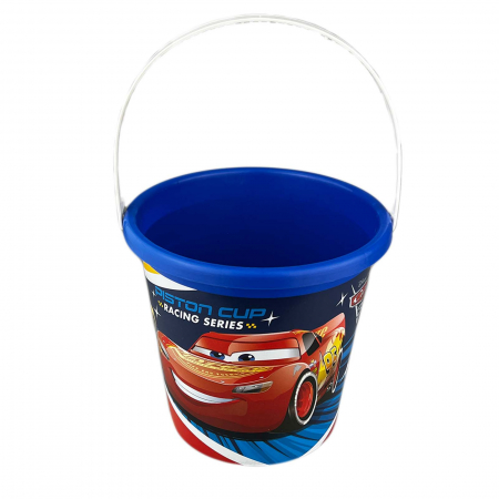 Jucării nisip, plajă și grădină - Galetusa nisip copii, model Cars, Fulger McQueen, 17 cm, Blue