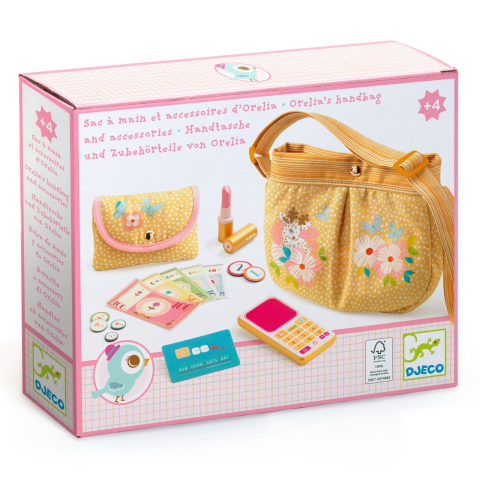 Îmbrăcăminte și accesorii - Geanta din bumbac cu accesorii, Djeco Fata, varsta 3 - 6 ani, 6 - 9 ani