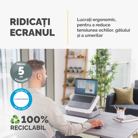 Geanta laptop cu suport ergonomic inclus alba breyta [4]