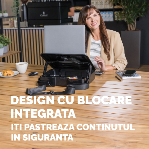 Geanta laptop cu suport ergonomic inclus negru breyta [4]