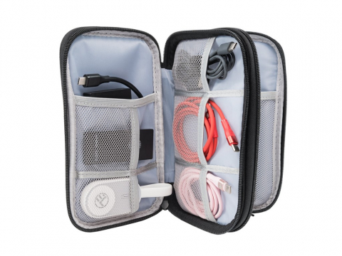 Geantă Tellur pentru organizare cabluri și accesorii, 21 x 12,5 x 6 cm, poliester, negru [6]