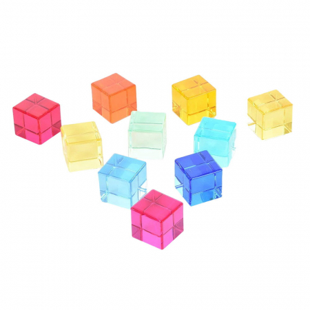 Jucării STEM, Știință şi Experimente - Gem Cube, set 10  cuburi acrilice, TickiT, 3-10 ani