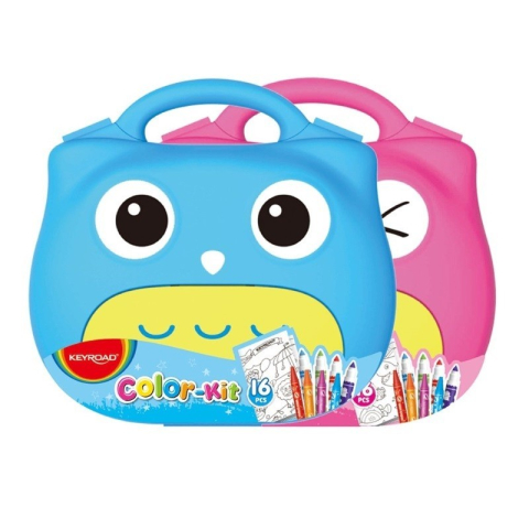 Gentuta coloriaj Keyroad Color-Kit KR971745, 6 carioci jumbo, 8 creioane cerate jumbo, 1 poster [3]