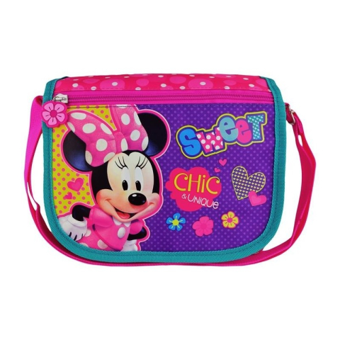 Îmbrăcăminte și accesorii - Gentuta de umar St.Majewski Minnie Mouse 203916, cu buline albe, pentru fetite, roz, 22.5cm
