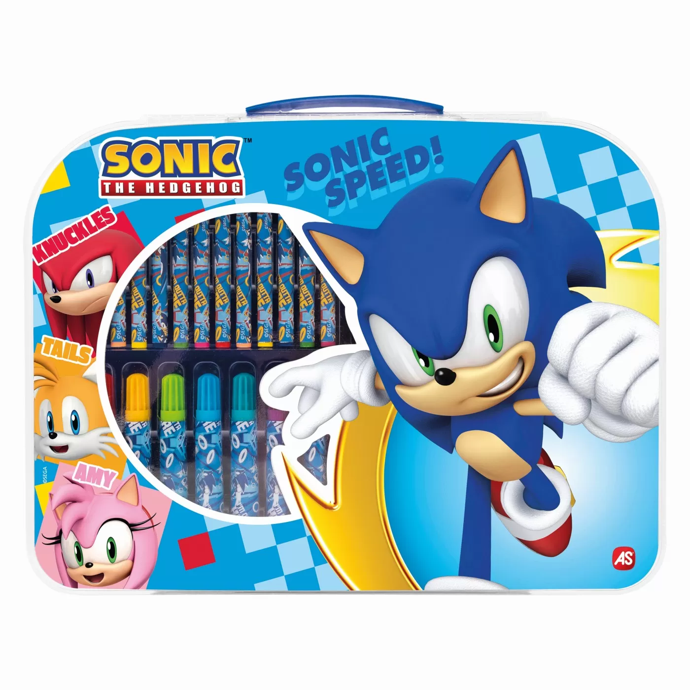 Rechizite Școlare - Gentuta, trusa pentru desen, Sonic the Hedgehog, Art Case, 3 ani+, varsta de la 3 ani la 12 ani