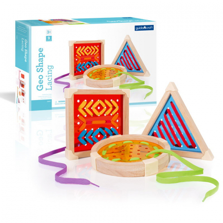 Jucării și Jocuri pentru copii - Geo Shape, set de insiretat cu ghiduri, Guidecraft, 3-8 ani