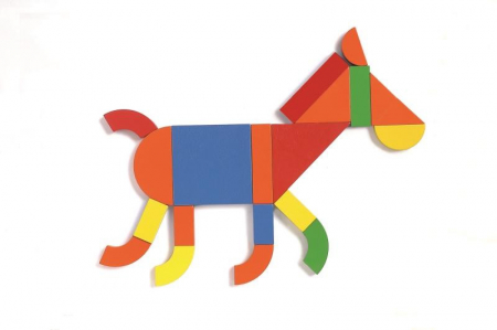 Geoforme, Joc cu magneti de tip puzzle si tangram, 42 piese magnetice, Djeco, varsta 3 - 6 ani, Baiat, Fata [3]