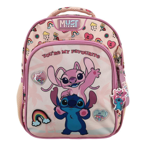 Rechizite Școlare - Ghiozdan 27x10x31cm 2 compartimente Stitch&Angel You Are My Favourite 