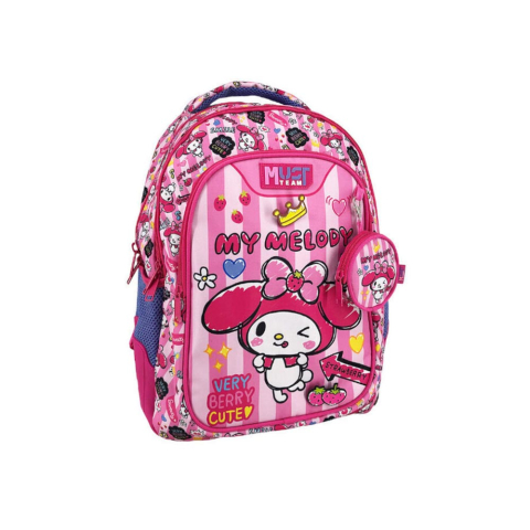 Rechizite Școlare - Ghiozdan 32x18x43cm 3 compartimente My Melody Pink Bow Must  