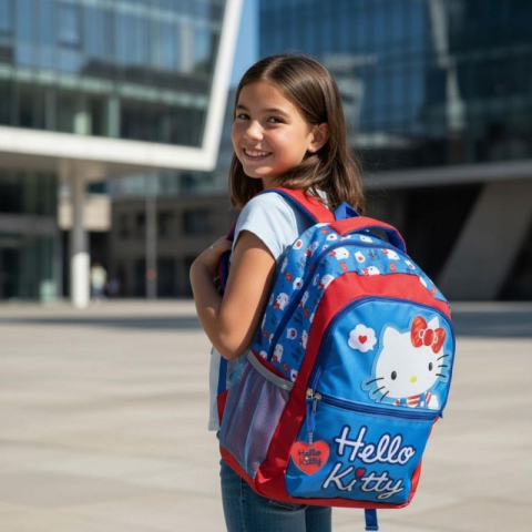 Ghiozdan Cerda Hello Kitty, 31cm, 3 compartimente, 31x40x14cm, 641998 [6]