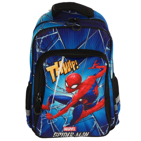 Rechizite Școlare - Ghiozdan clasa 0 spiderman albastru 2 fermoare pigna