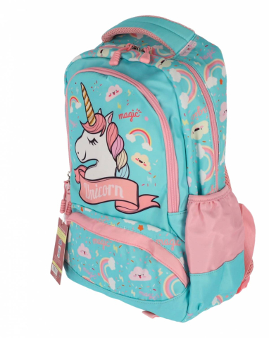 Ghiozdan clasa 0 unicorn bleu pal 3 fermoare pigna [1]