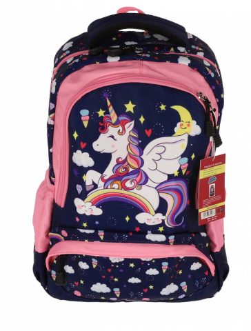 Rechizite Școlare - Ghiozdan clasa 0 unicorn bleu star 3 fermoare pigna