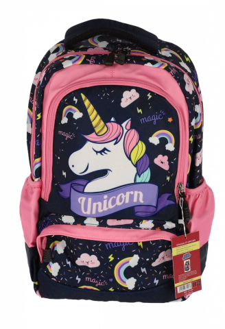 Rechizite Școlare - Ghiozdan clasa 0 unicorn bleumarin 3 fermoare pigna
