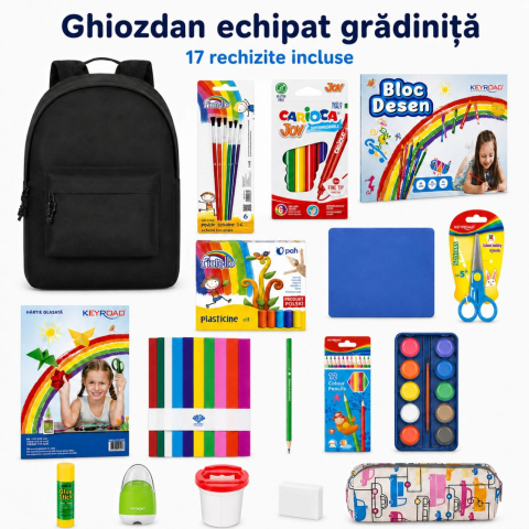 Rechizite Școlare - Ghiozdan Echipat Gradinita, 17 Rechizite Scolare