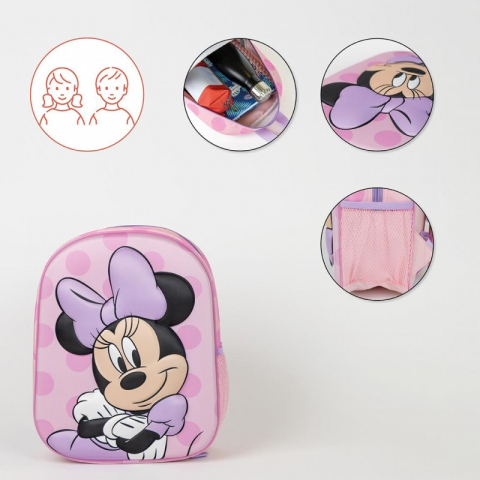 Ghiozdan gradinita Cerda Disney Minnie 3D, 31cm, 1 compartiment, roz cu mov [3]