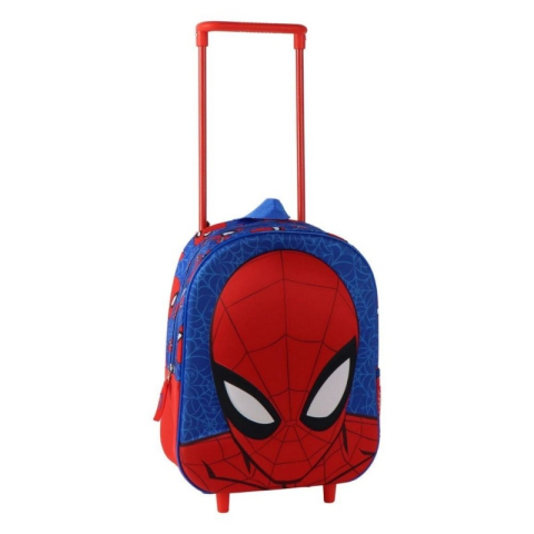 Rechizite Școlare - Ghiozdan gradinita Cerda Spiderman 3D, 25cm, 1 compartiment, tip troller, 25x30x12cm, 629903