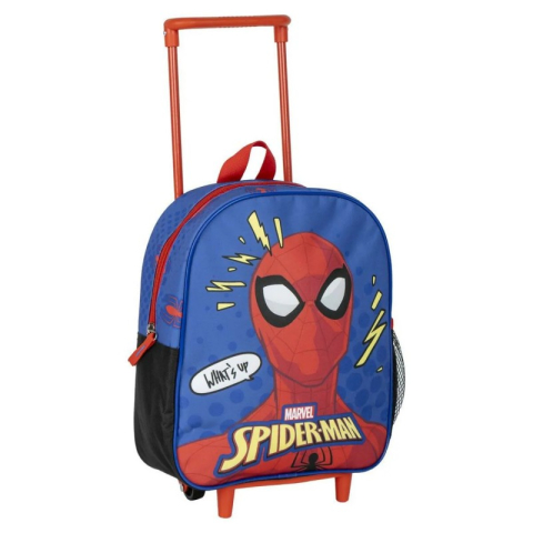 Rechizite Școlare - Ghiozdan gradinita Cerda Spiderman 3D, 31cm, 1 compartiment, tip troller, albastru cu rosu, 37026