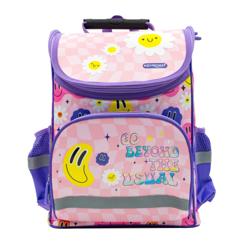 Ghiozdane Scoala, Rucsacuri si Genti pentru Copii - Ghiozdan Keyroad, 38cm, rigid, 1 compartiment, roz cu mov KR973130
