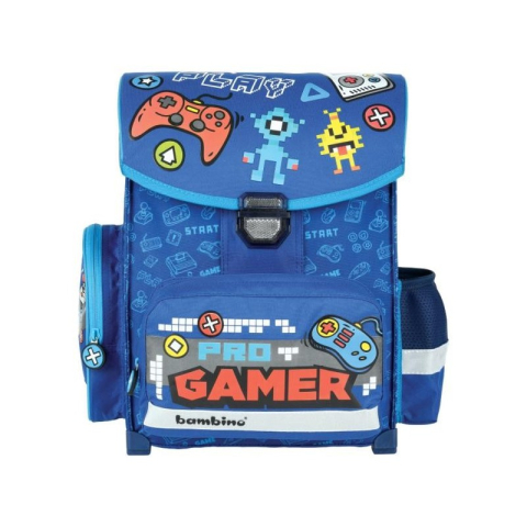 Rechizite Școlare - Ghiozdan St.Majewski Bambino Gamer, 1 compartiment, 3 buzunare, albastru, 629297