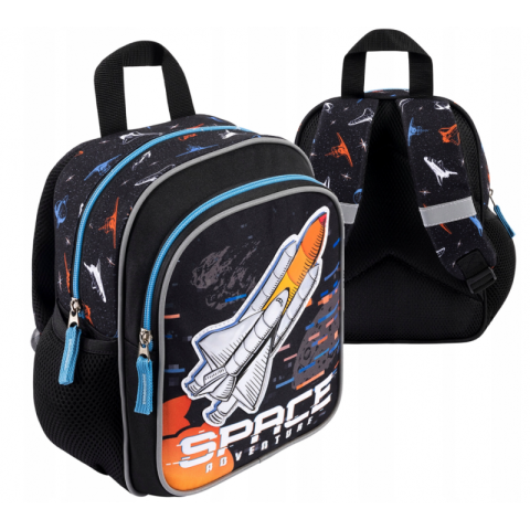 Ghiozdan St.Majewski Bambino Space, gradinita, 1 compartiment, 3 buzunare, negru, 650666 [4]