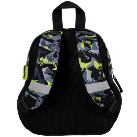 Ghiozdan St.Majewski Bambino TRex, 1 compartiment, 3 buzunare, negru cu verde, 650635 [5]