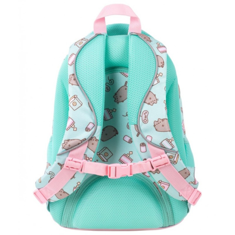 Ghiozdan St.Majewski Pusheen, 40cm, 4 compartimente, verde menta cu roz, BPL58 / 663178 [2]