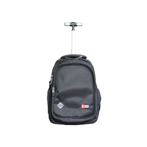 Rechizite Școlare - Ghiozdan St.Majewski St.Right Black, 44cm, 4 compartimente, tip troller, negru, TB-01 / 674587