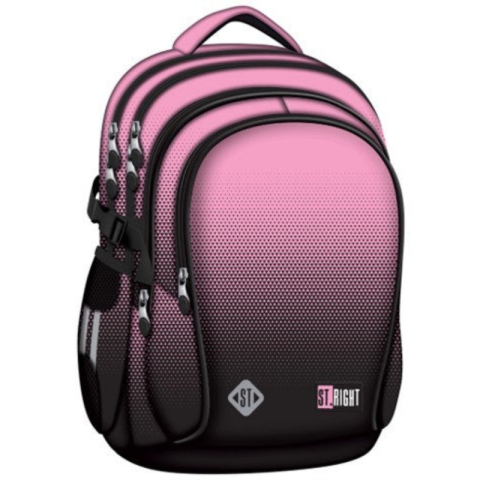 Rechizite Școlare - Ghiozdan St.Majewski St.Right Pink Gradient, 42cm, 4 compartimente, negru cu roz