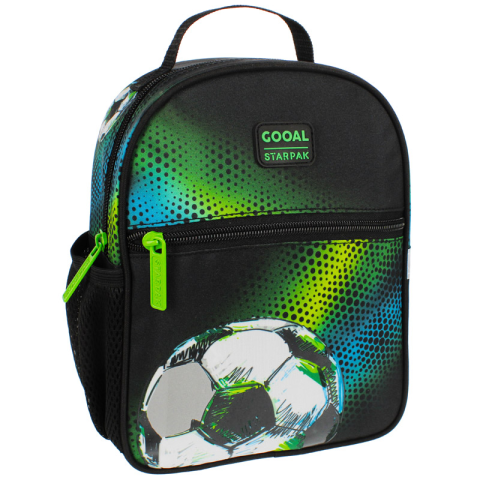 Rechizite Școlare - Ghiozdan Starpak Fotbal, gradinita, 1 compartiment, 2 buzunare, negru cu verde, 485873