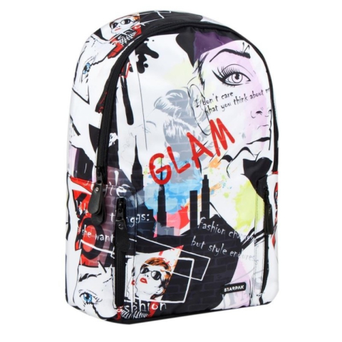 Rechizite Școlare - Ghiozdan Starpak Glam, 1 compartiment, 2 buzunare, multicolor, 429883