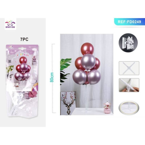 Bannere si ghirlande decorative - Ghirlanda din baloane PartyGo, 80cm, roz, rosu, FD0249, set 7 buc