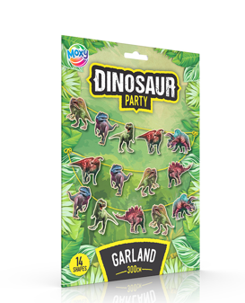 Cadouri Jucării Copii Grădiniță - Ghirlanda Party Dinosaur 14 piese Grafix 3m